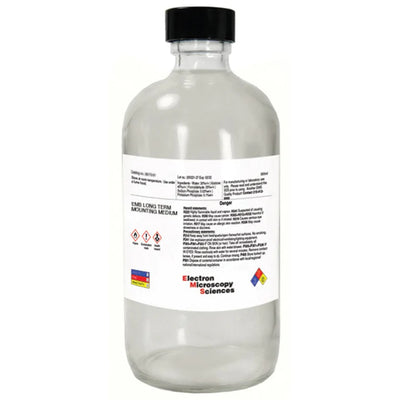 Bottle of clear liquid coverslip mounting media