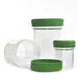 green lidded specimen containers