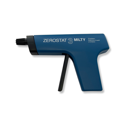 a plastic gun looking tool that disperses static electricity.