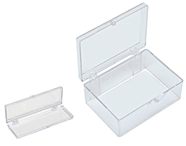 Small storage boxes, clear PS