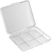 Clear polystyrene plastic storage boxes with hinged lid