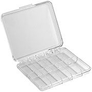 Clear polystyrene plastic storage boxes with hinged lid