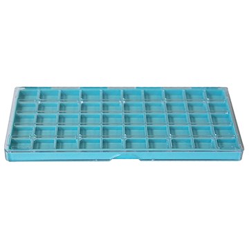 Storage boxes with hinged cover, 50 compartment, PS