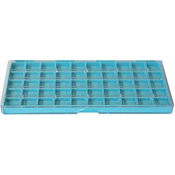 Polystyrene storage boxes with hinged cover, 50 compartment