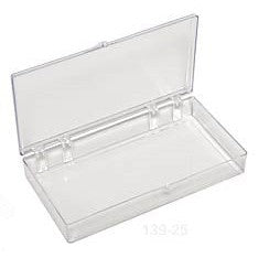 Large rectangular storage boxes, clear polystyrene