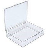 Medium rectangular storage boxes, clear polystyrene