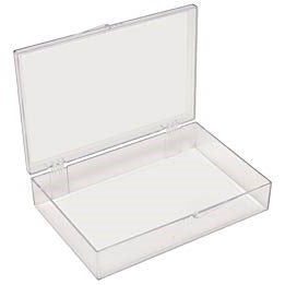 Large rectangular storage boxes, clear polystyrene