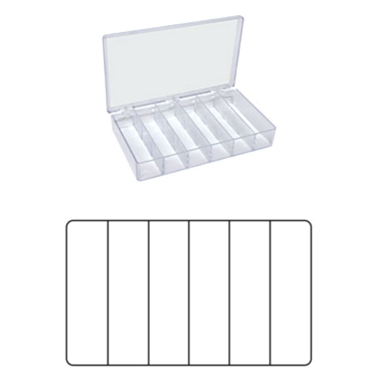 Large clear storage boxes with compartments, PS