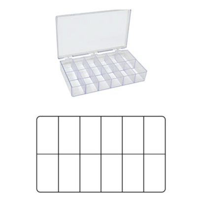 Large clear storage boxes with compartments, PS