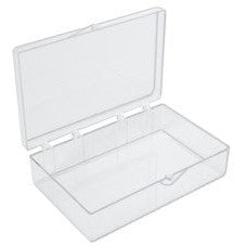 Medium rectangular storage boxes, clear polystyrene