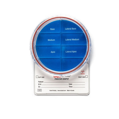 CoreDish biopsy containers, half pre-filled 10% formalin