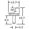 SEM low profile 70 deg. specimen mount, pin mount