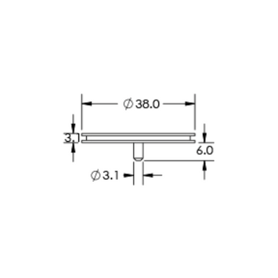 SEM medium specimen mounts, short pin mount