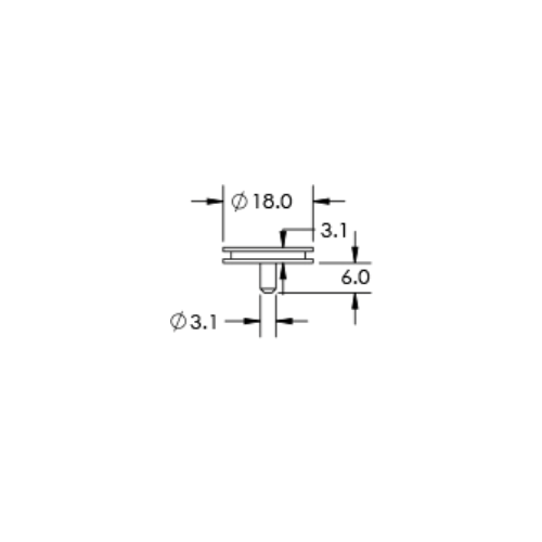 SEM medium specimen mounts, short pin mount