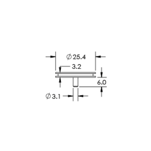 SEM medium specimen mounts, short pin mount