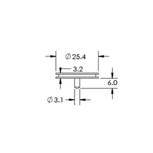 Brass SEM specimen mounts, short pin mount