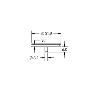 SEM medium specimen mounts, short pin mount
