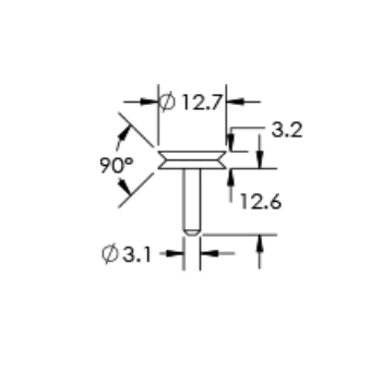 SEM mini specimen mount for AMRAY, pin mount