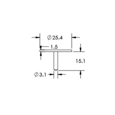 SEM specimen mounts for AMRAY 1000/1200/1400, pin mount