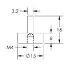 SEM double 90 deg. specimen mounts, M4 cylinder