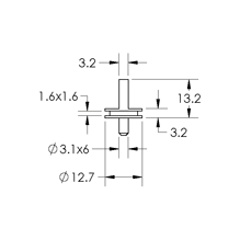 SEM double 90 deg. specimen mounts, short pin mount