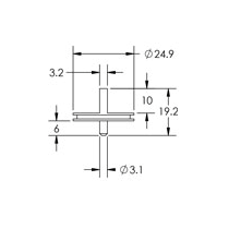 SEM double 90 deg. specimen mounts, short pin mount