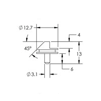 SEM low profile 45/90 deg. reduced height specimen mount, pin mount