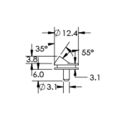 SEM low profile double pre-tilt FIB mounts, short pin mount