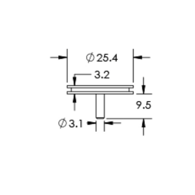 Carbon SEM specimen mounts, pin mount