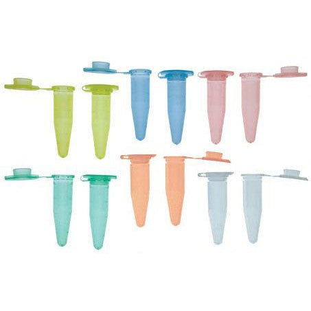 Microcentrifuge tubes, assorted colours, PP