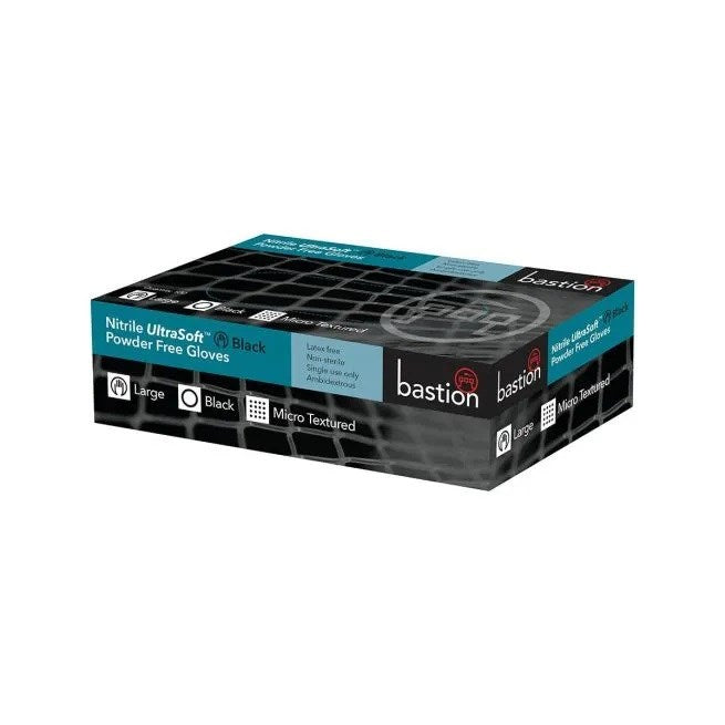 Nitrile gloves, black, powder-free