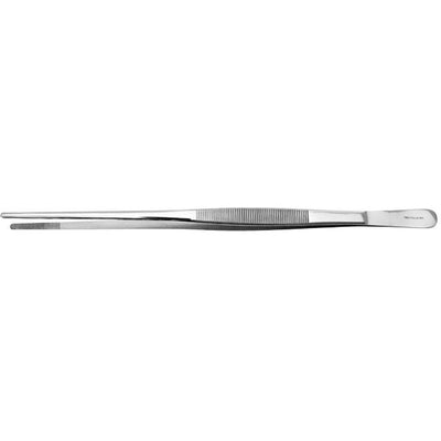 Standard dressing forceps, 254mm long, serrated tip