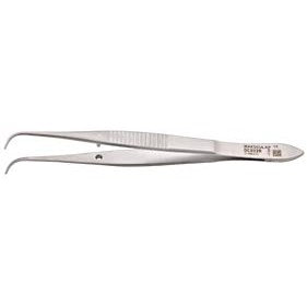 Aesculap iris dissection forceps, curved, 97mm