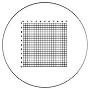 EMS eyepiece reticles, large indexed grid with scale