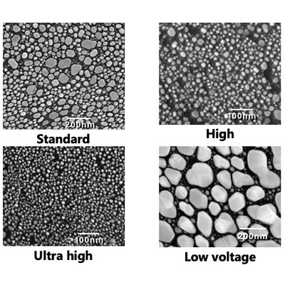 SEM resolution test standards, gold on carbon