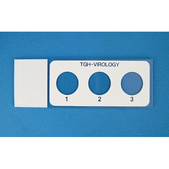 PTFE printed microscope slides, round wells