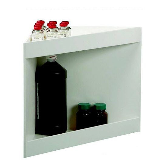 Laboratory storage, corner shelves
