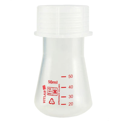 Erlenmeyer flasks with wide neck and screw cap, PMP