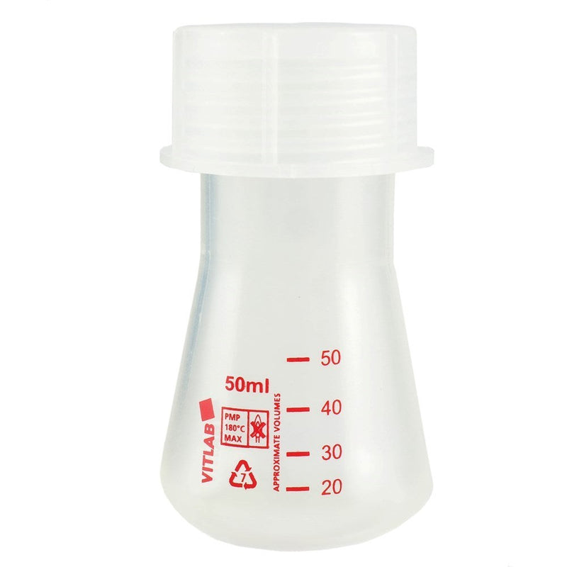 Erlenmeyer flasks with wide neck and screw cap, PMP