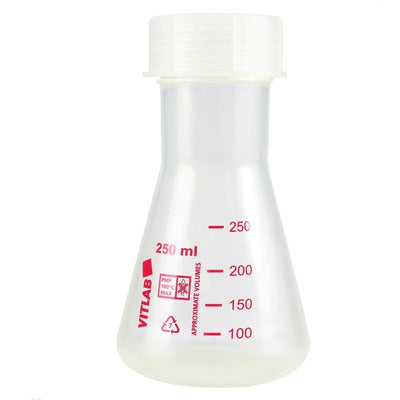 Erlenmeyer flasks with wide neck and screw cap, PMP