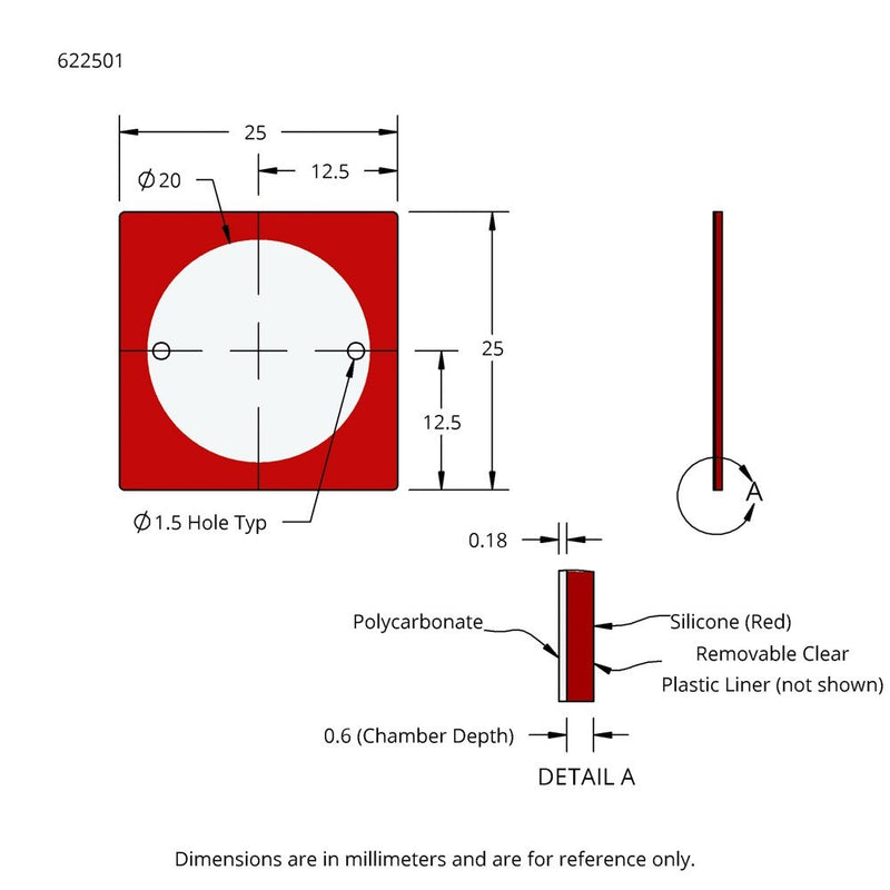 CoverWell slide adhesive perfusion chambers