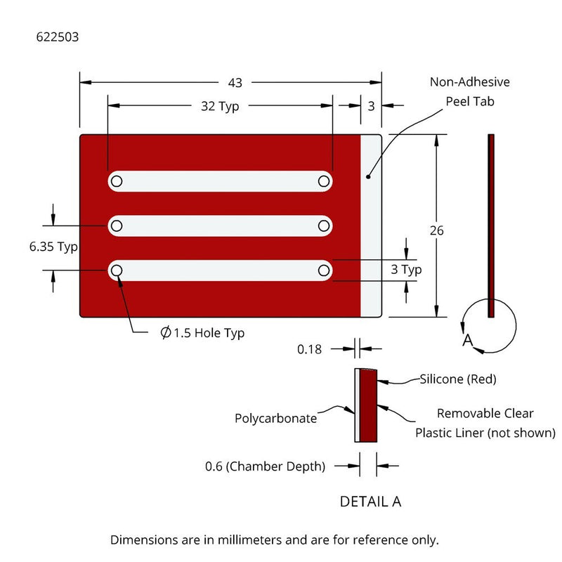 CoverWell slide adhesive perfusion chambers
