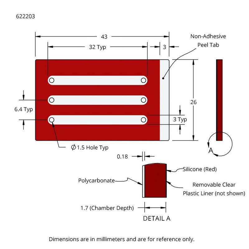 CoverWell slide adhesive perfusion chambers