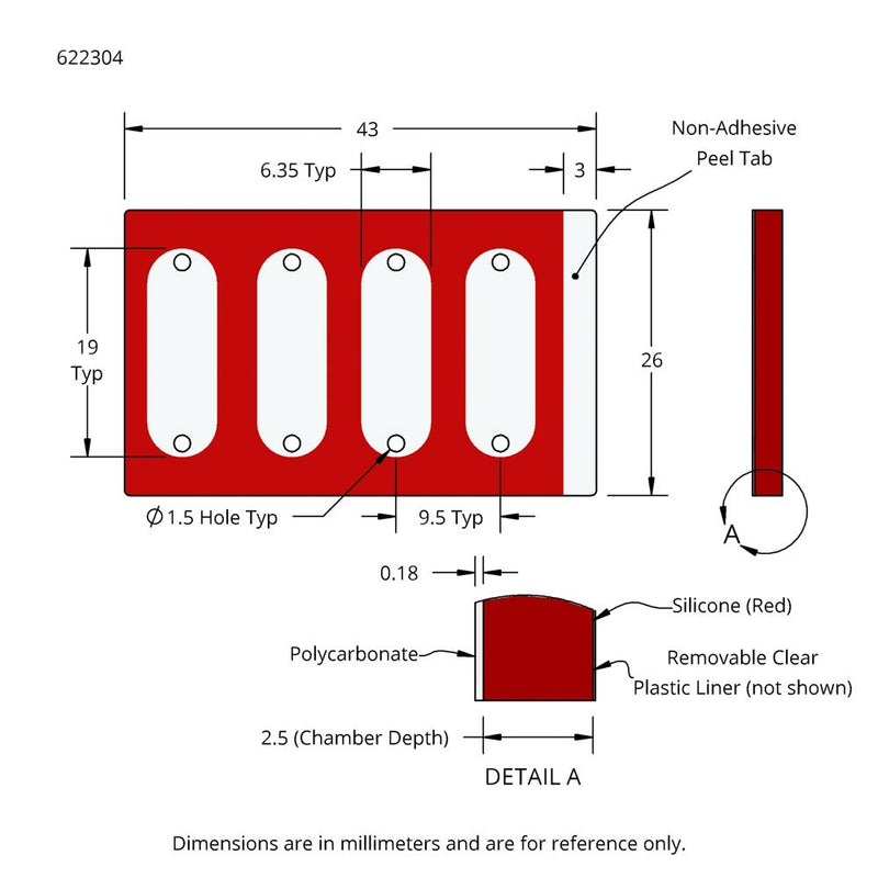CoverWell slide adhesive perfusion chambers