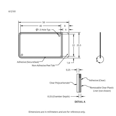 HybriWell slide adhesive fluorescent chambers