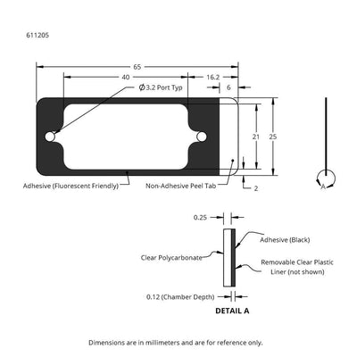 HybriWell slide adhesive fluorescent chambers