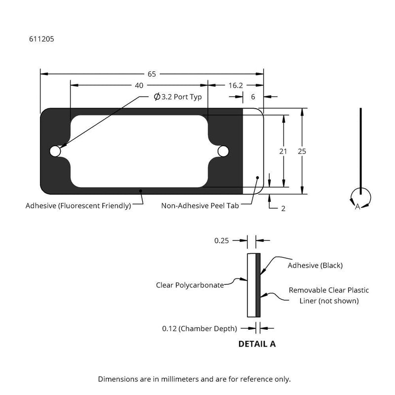 HybriWell slide adhesive fluorescent chambers