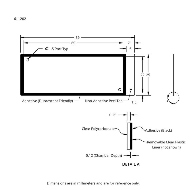 HybriWell slide adhesive fluorescent chambers