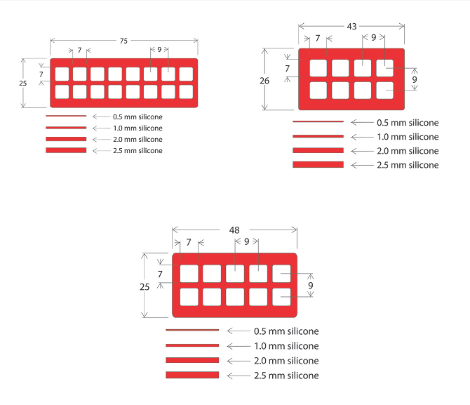 Press-To-Seal silicone isolator chamber slides, adhesive to adhesive