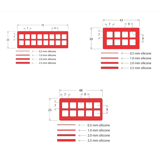 Press-To-Seal silicone isolator chamber slides, silicone to silicone